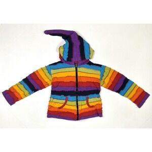 Little Kathmandu Jacket Kids 10 Years Rainbow Pixie Hood Zip Up